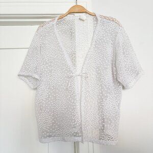Vintage Floral Lace Tie Top Shrug